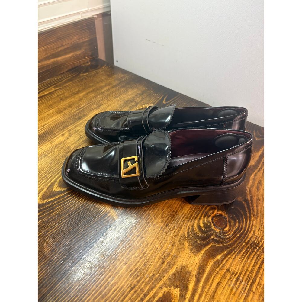 Franco Sarto Black Gloria Patent Loafers Size 9.5